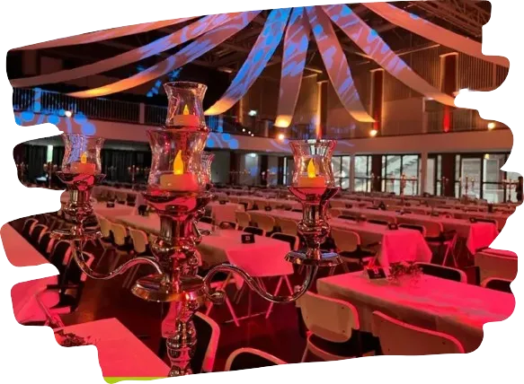 Cateringservice Schimion, dekorierter Veranstaltungssaal