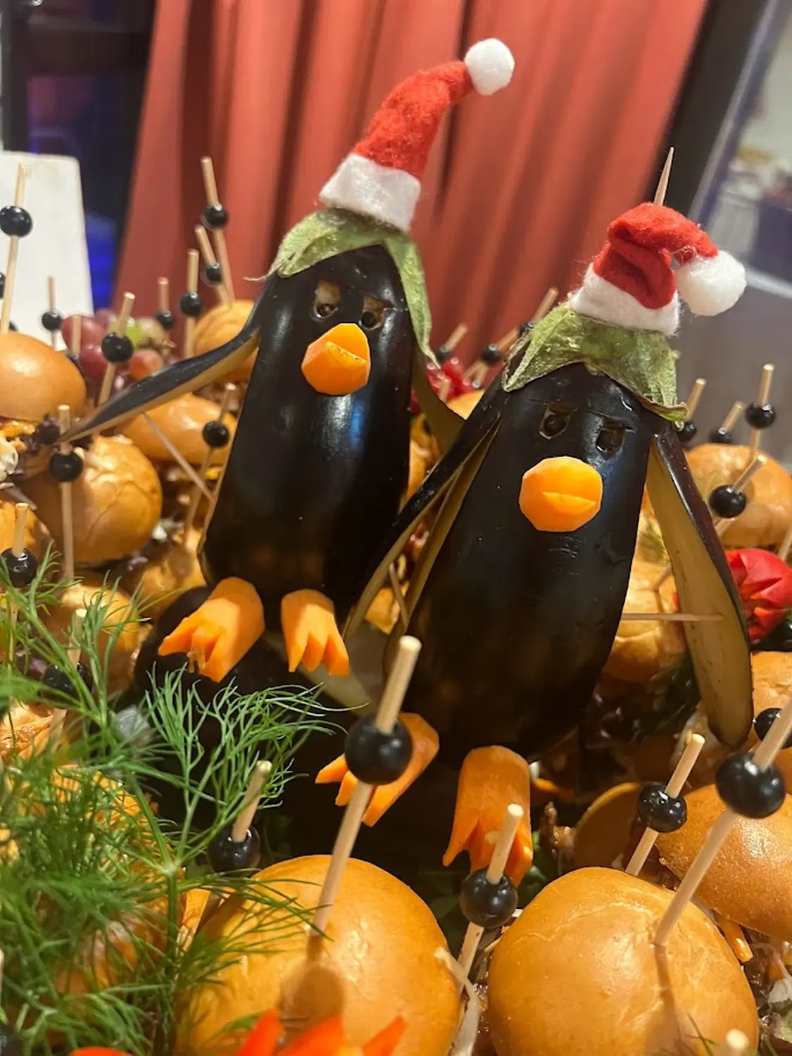Catering-Service Schimion, Auberginenpinguine, Fingerfood 